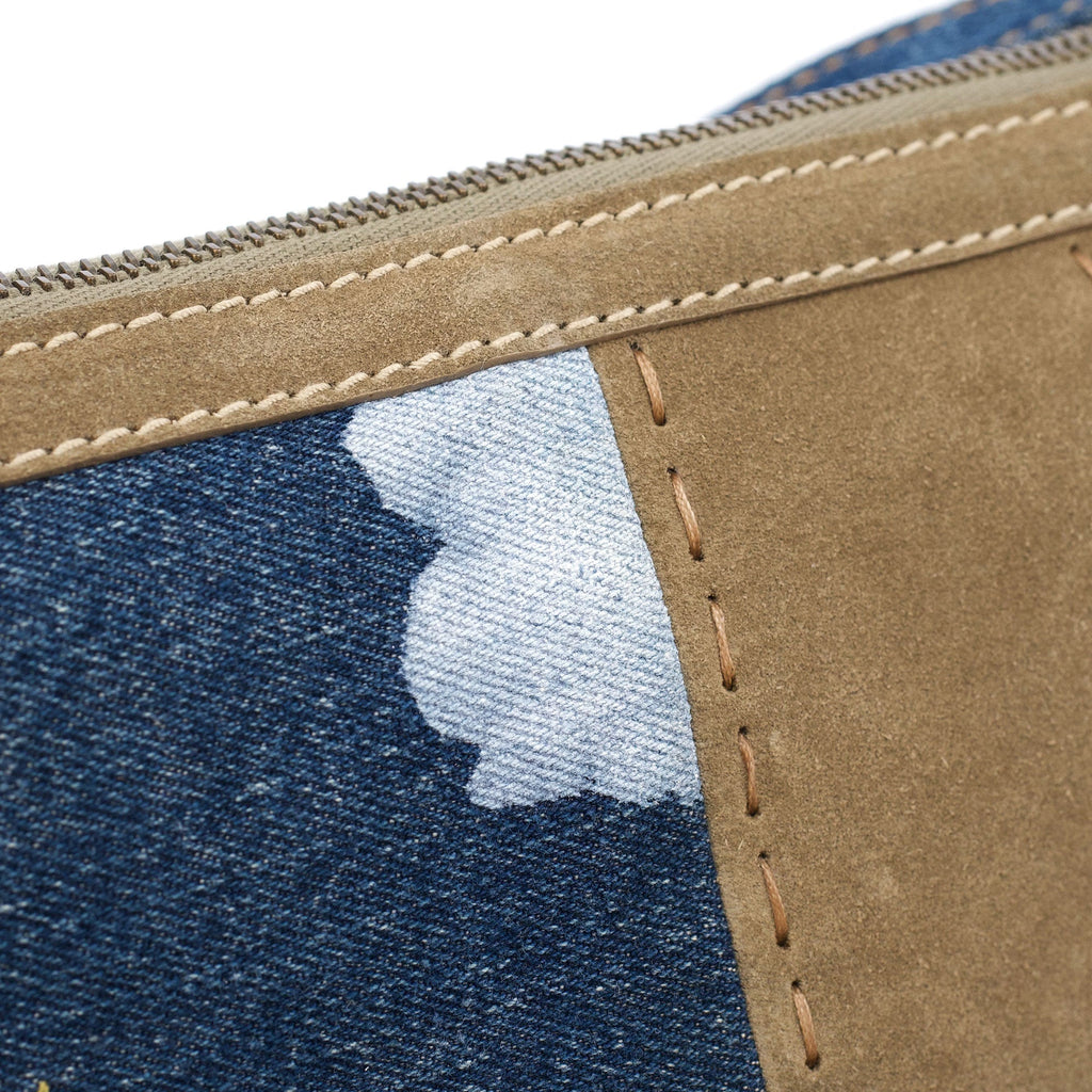 Denim Suede Mini Hobo Bag