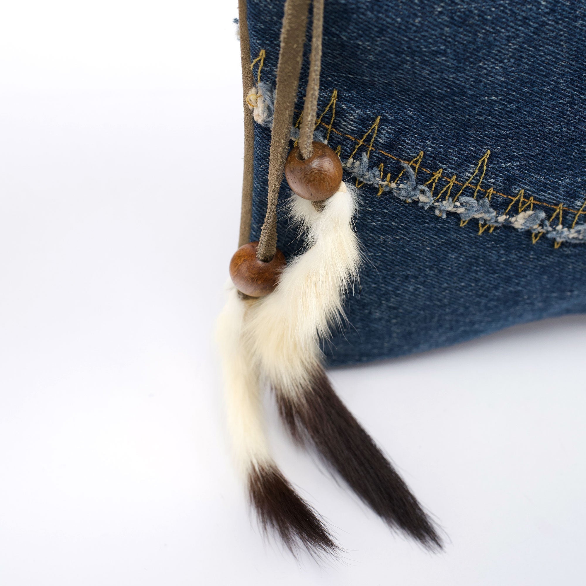 Denim Suede Mini Hobo Bag