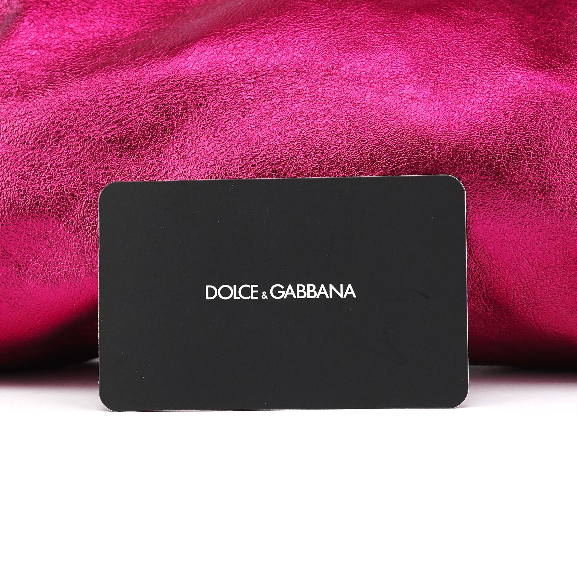 Fuchsia Metallic Leather Frame Shoulder Bag