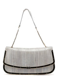 Grey Gold Leather DG Shoulder Bag