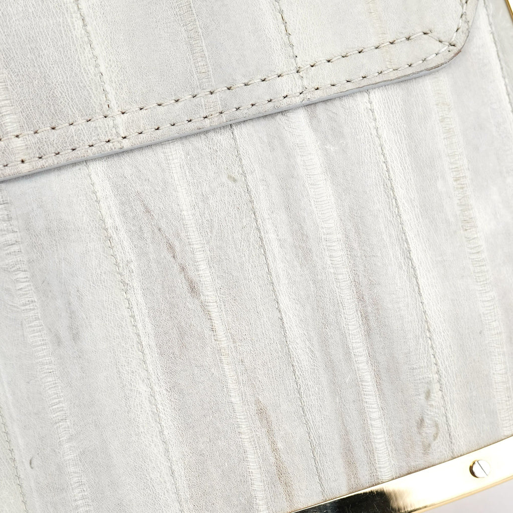 Grey Gold Leather DG Shoulder Bag