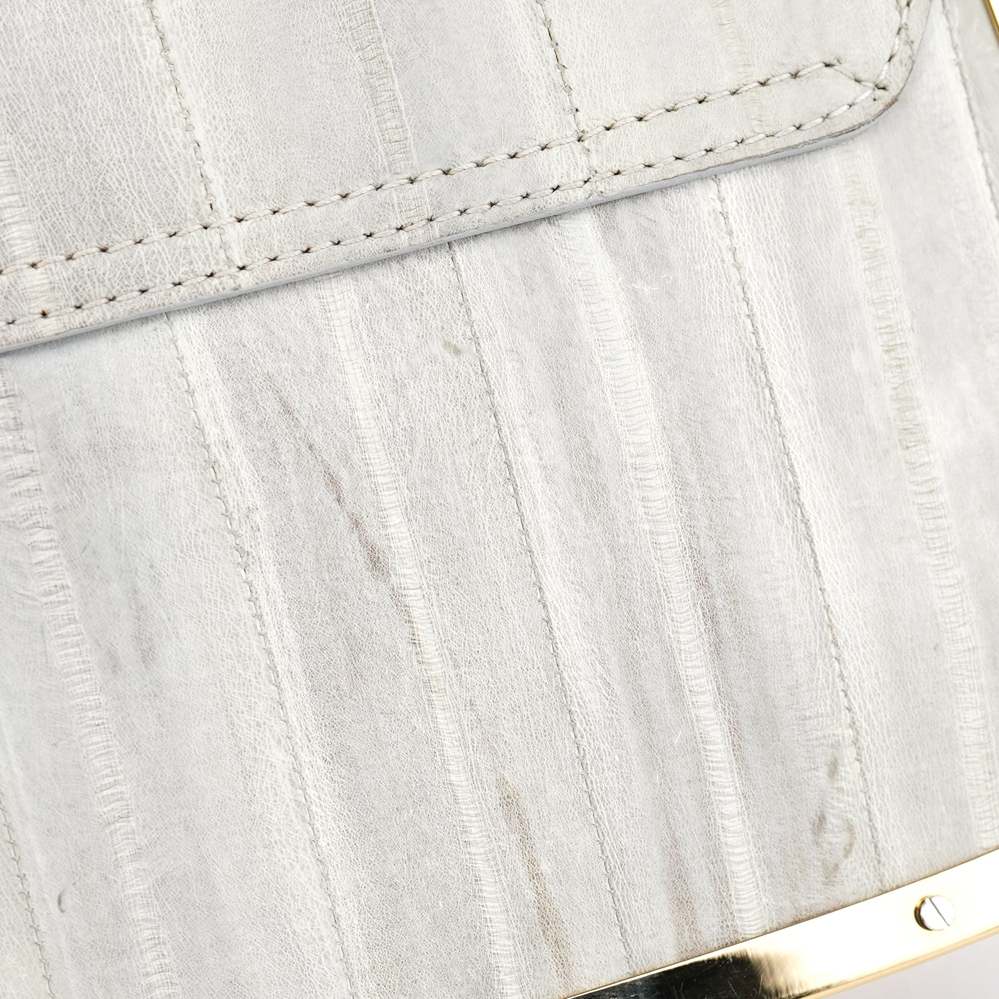 Grey Gold Leather DG Shoulder Bag