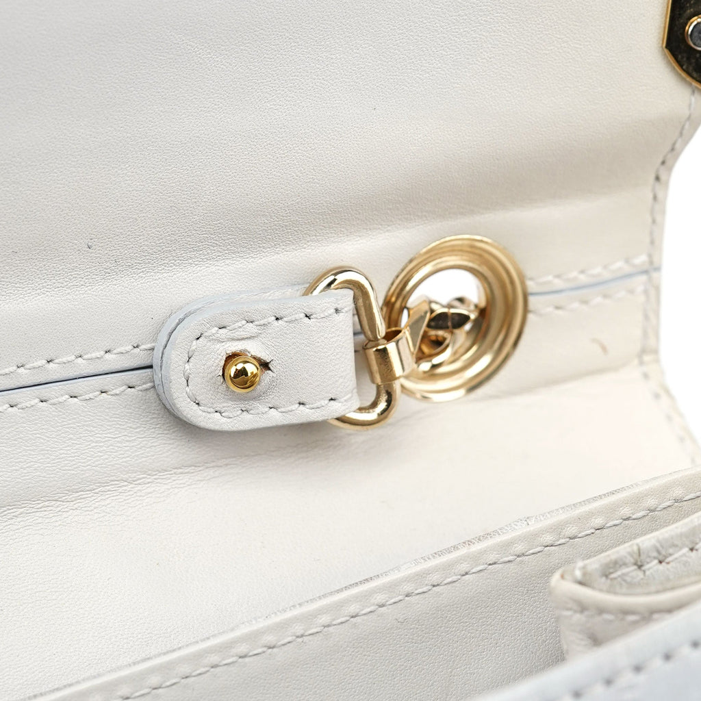 Grey Gold Leather DG Shoulder Bag