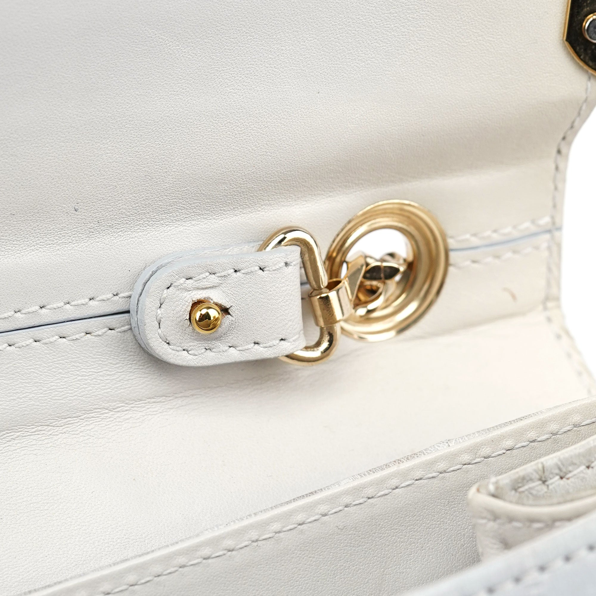 Grey Gold Leather DG Shoulder Bag