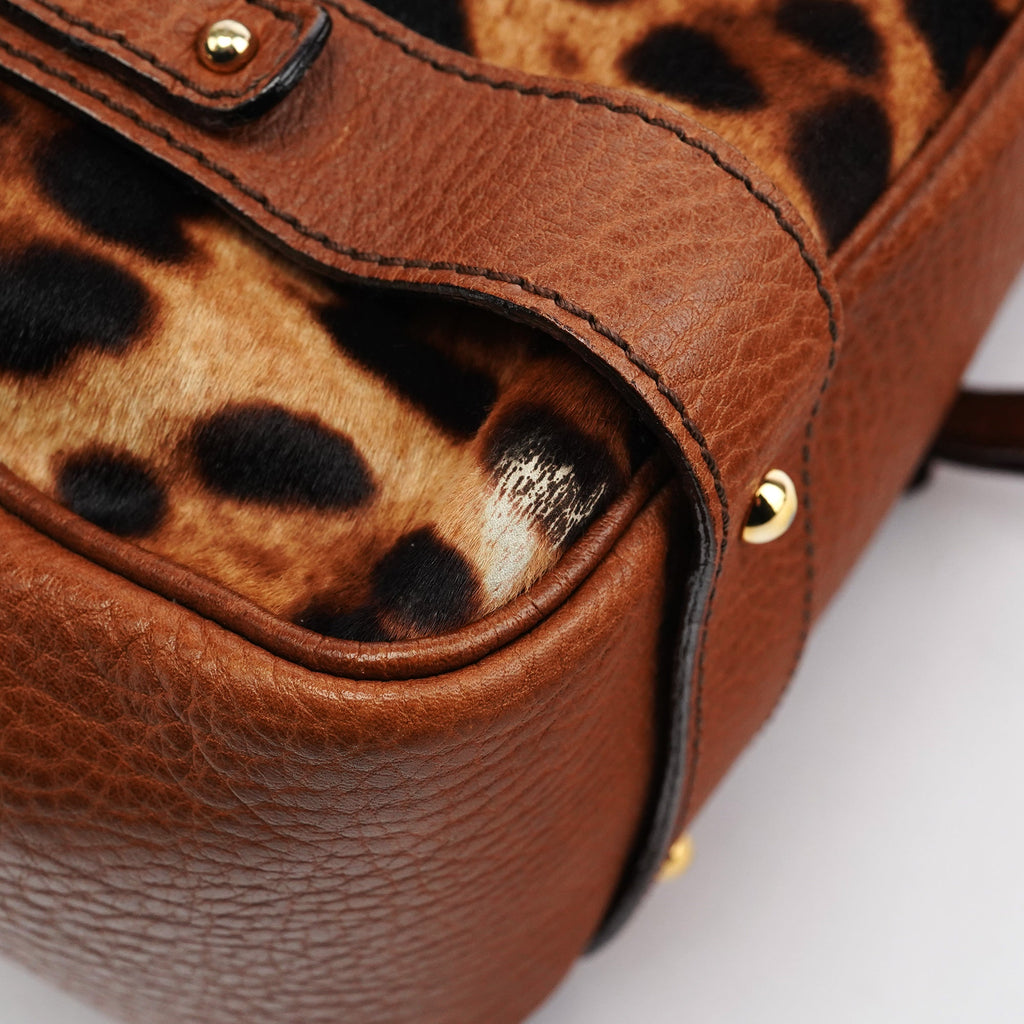 Leopard Calfhair Tote Bag