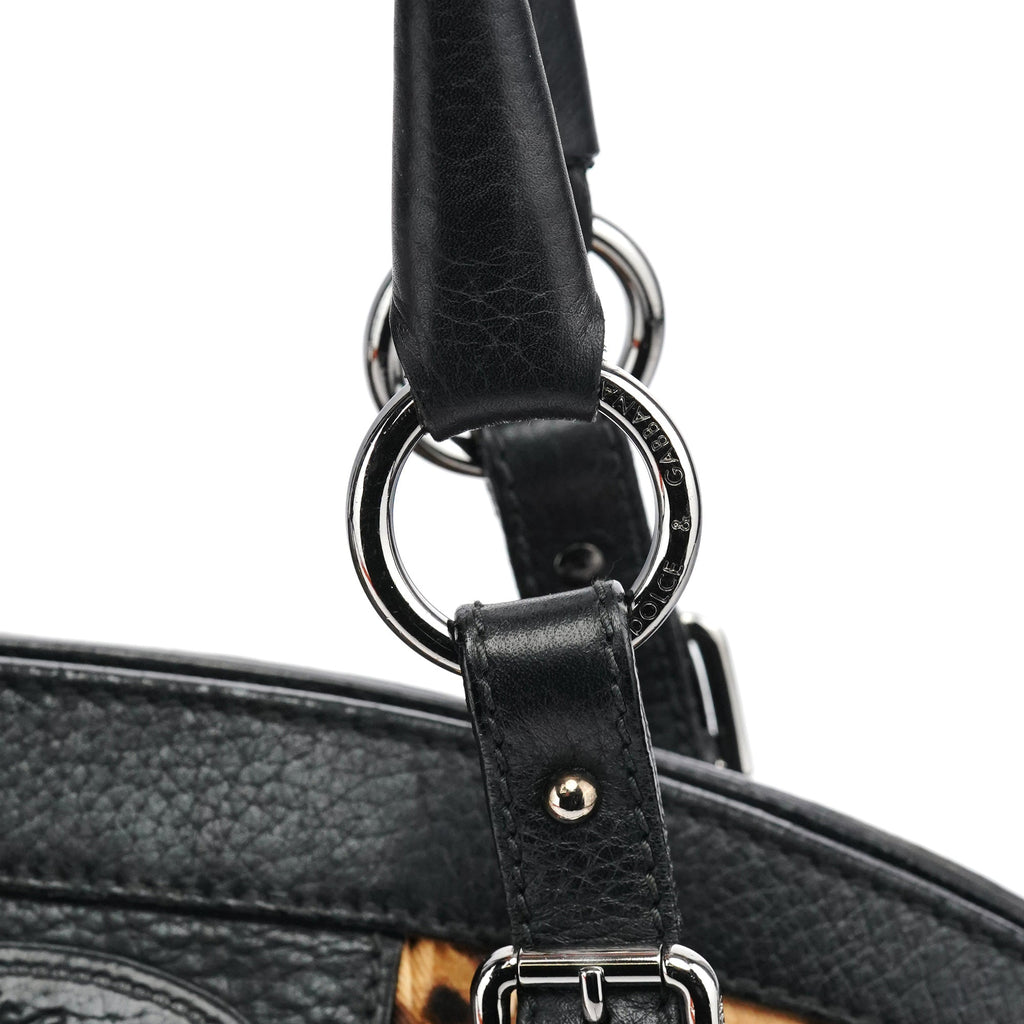 Leopard Print Canvas Leather Tote Bag