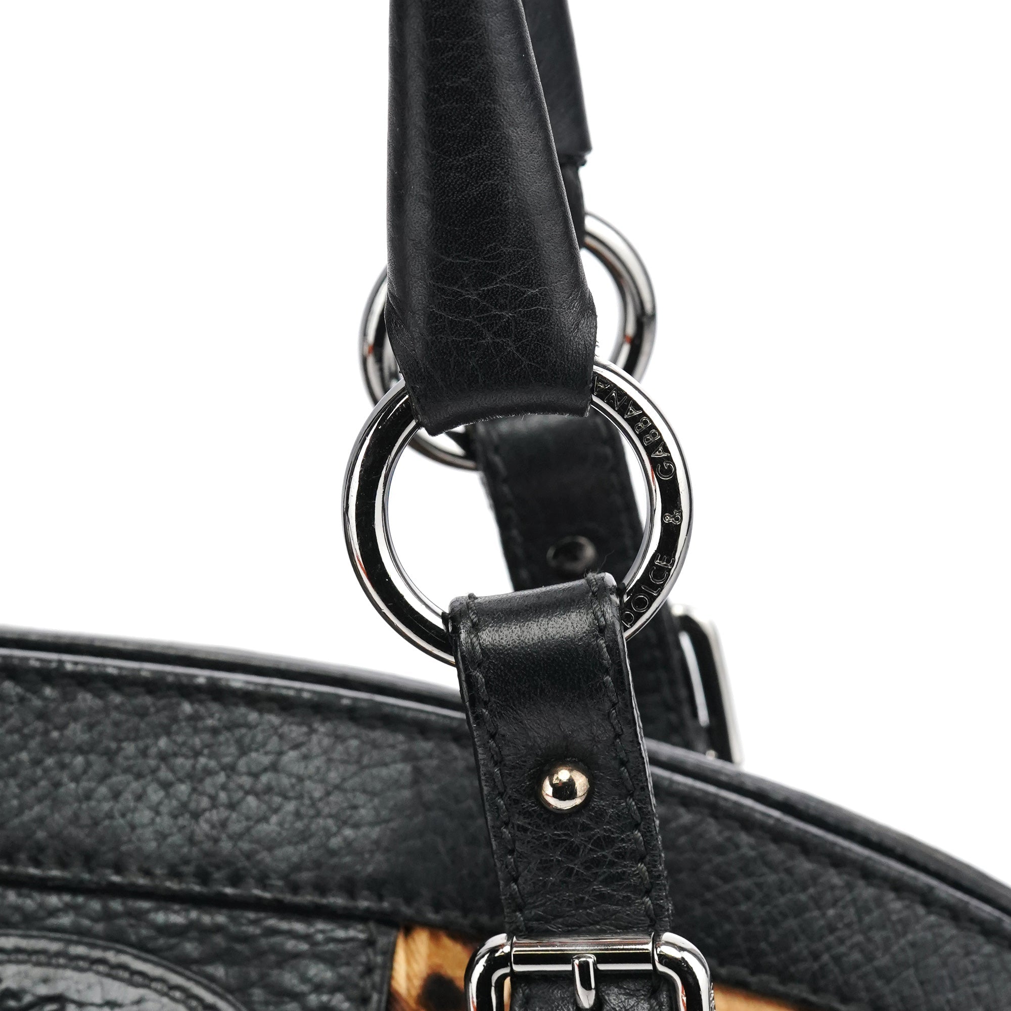 Leopard Print Canvas Leather Tote Bag