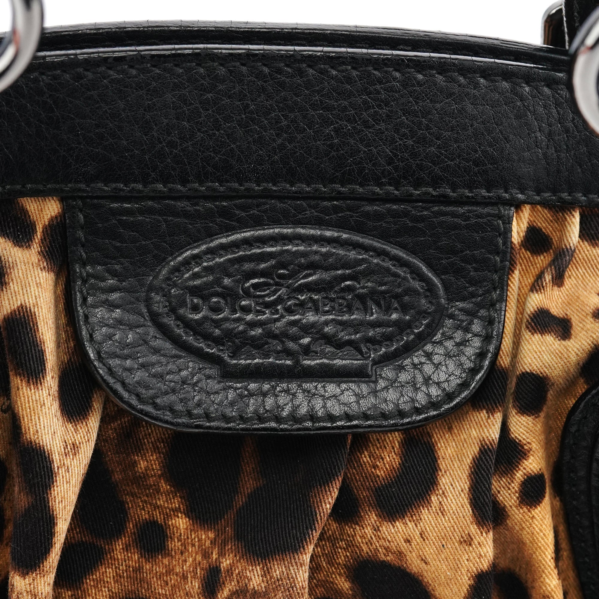 Leopard Print Canvas Leather Tote Bag