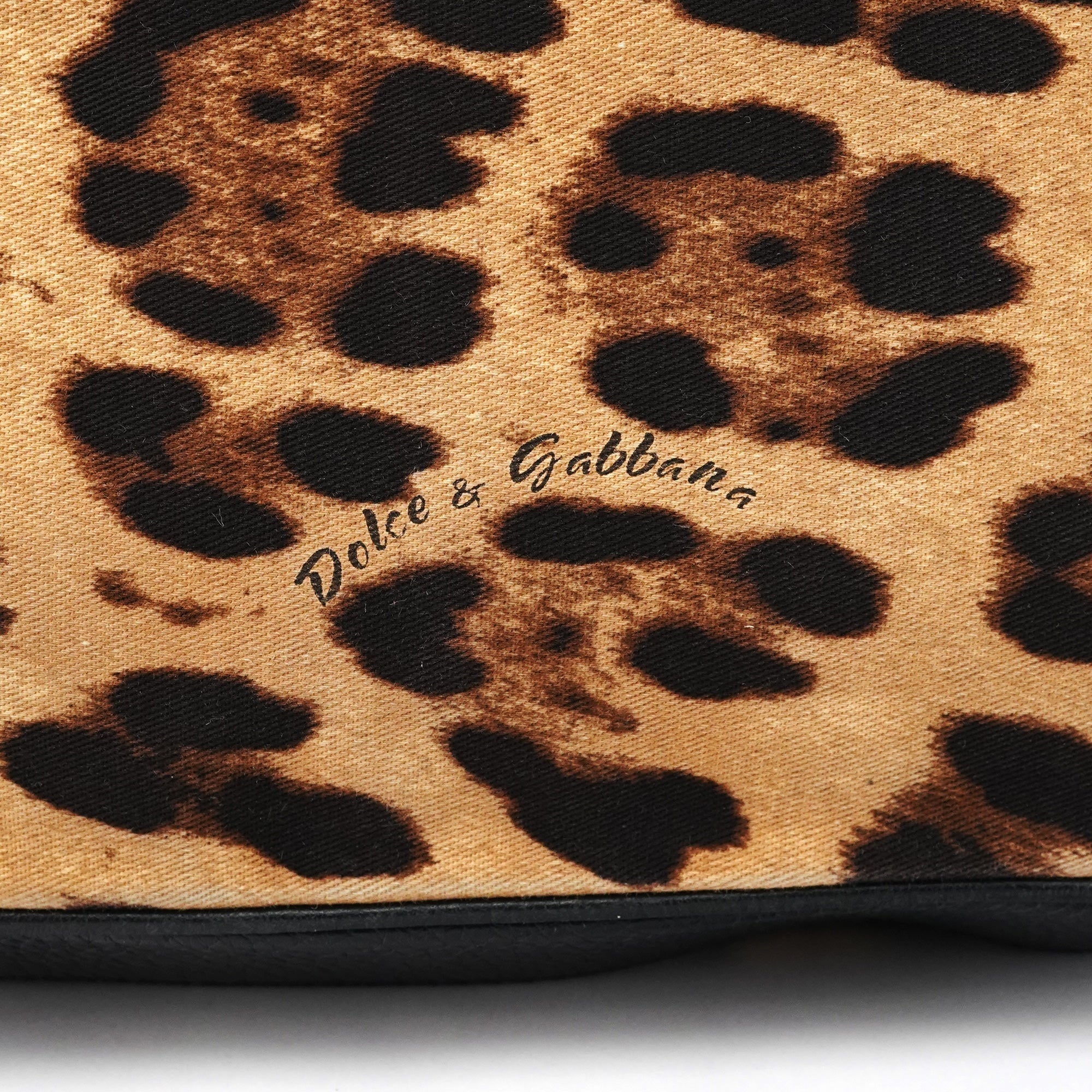 Leopard Print Canvas Leather Tote Bag