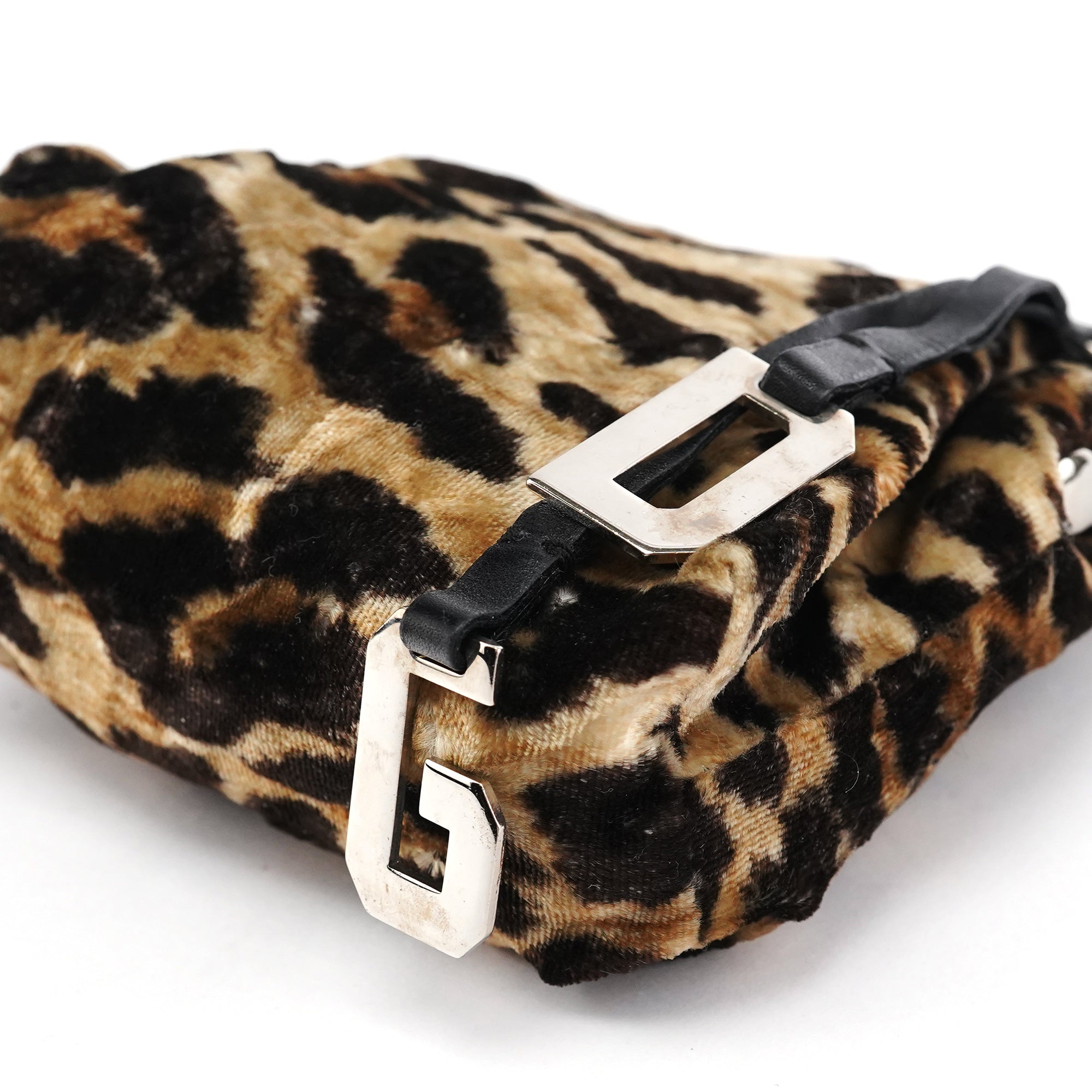 Leopard Velvet Mini Clutch Shoulder Bag