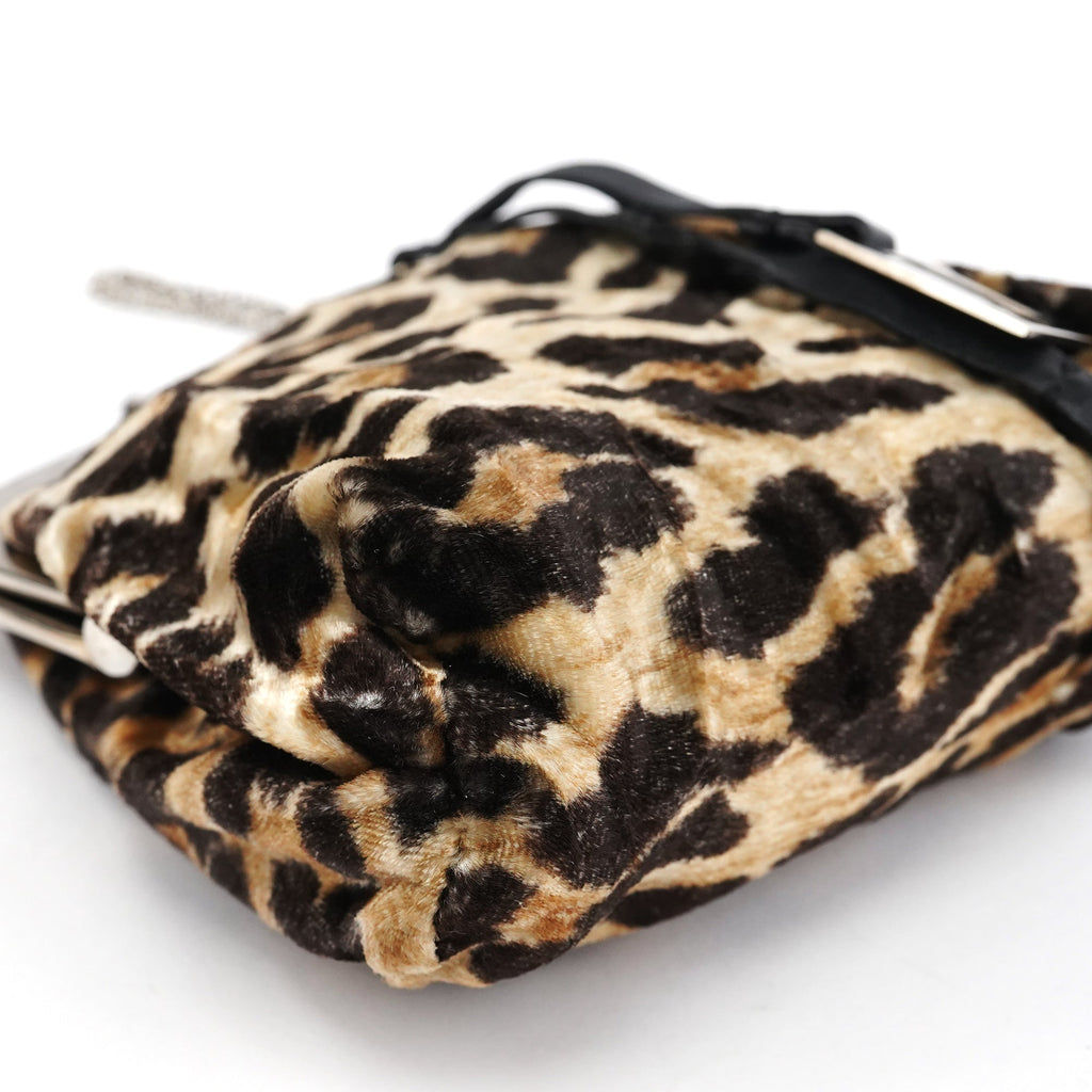 Leopard Velvet Mini Clutch Shoulder Bag