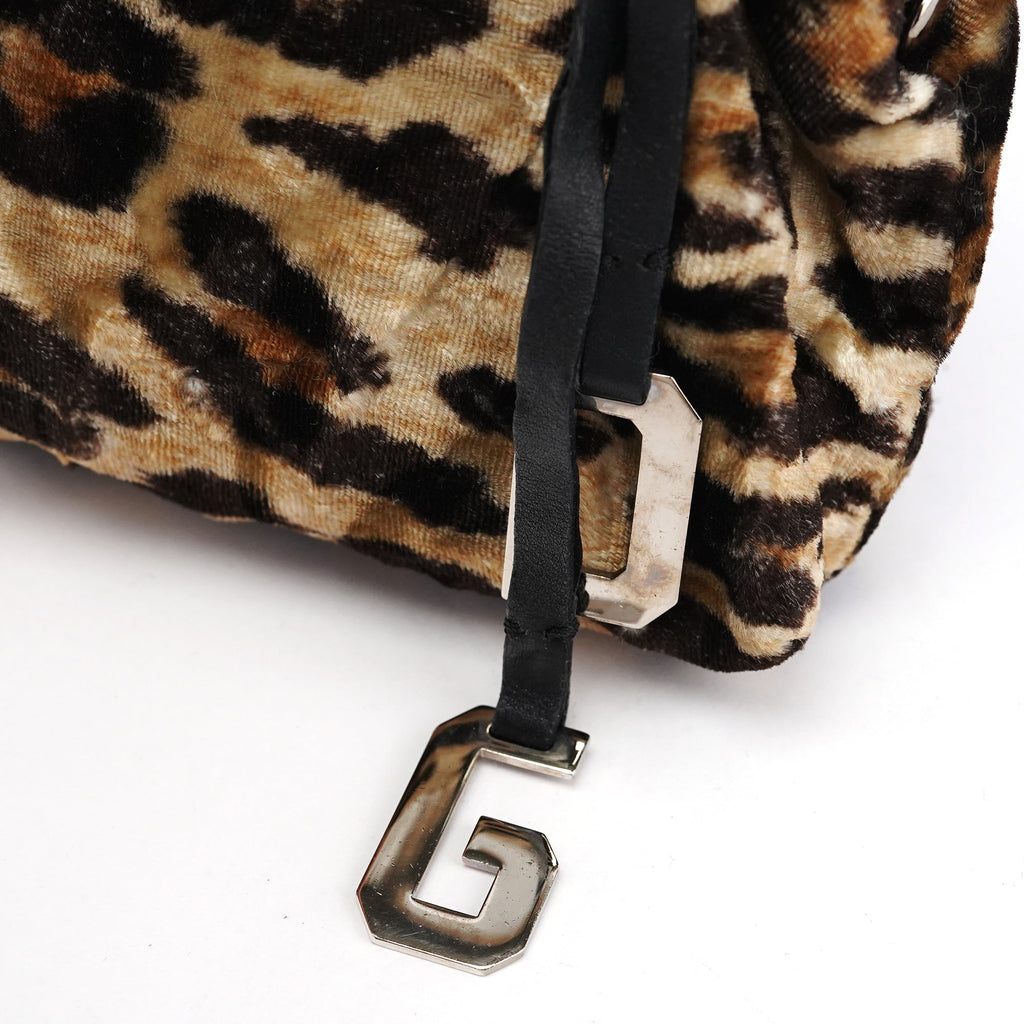 Leopard Velvet Mini Clutch Shoulder Bag