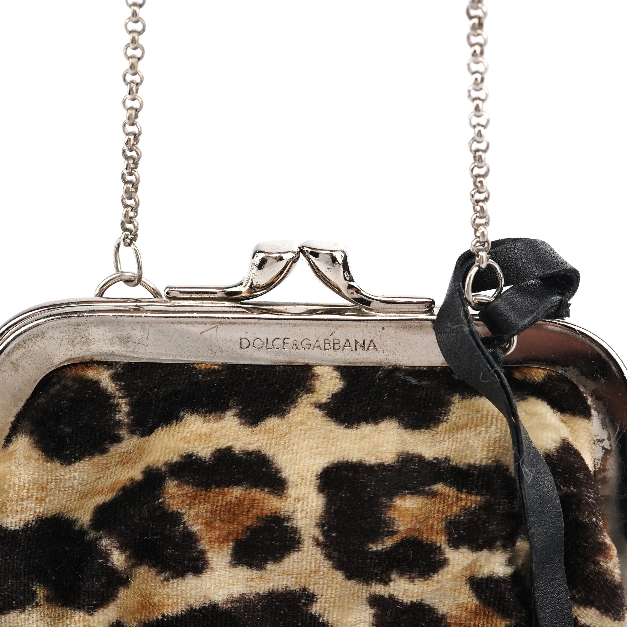 Leopard Velvet Mini Clutch Shoulder Bag