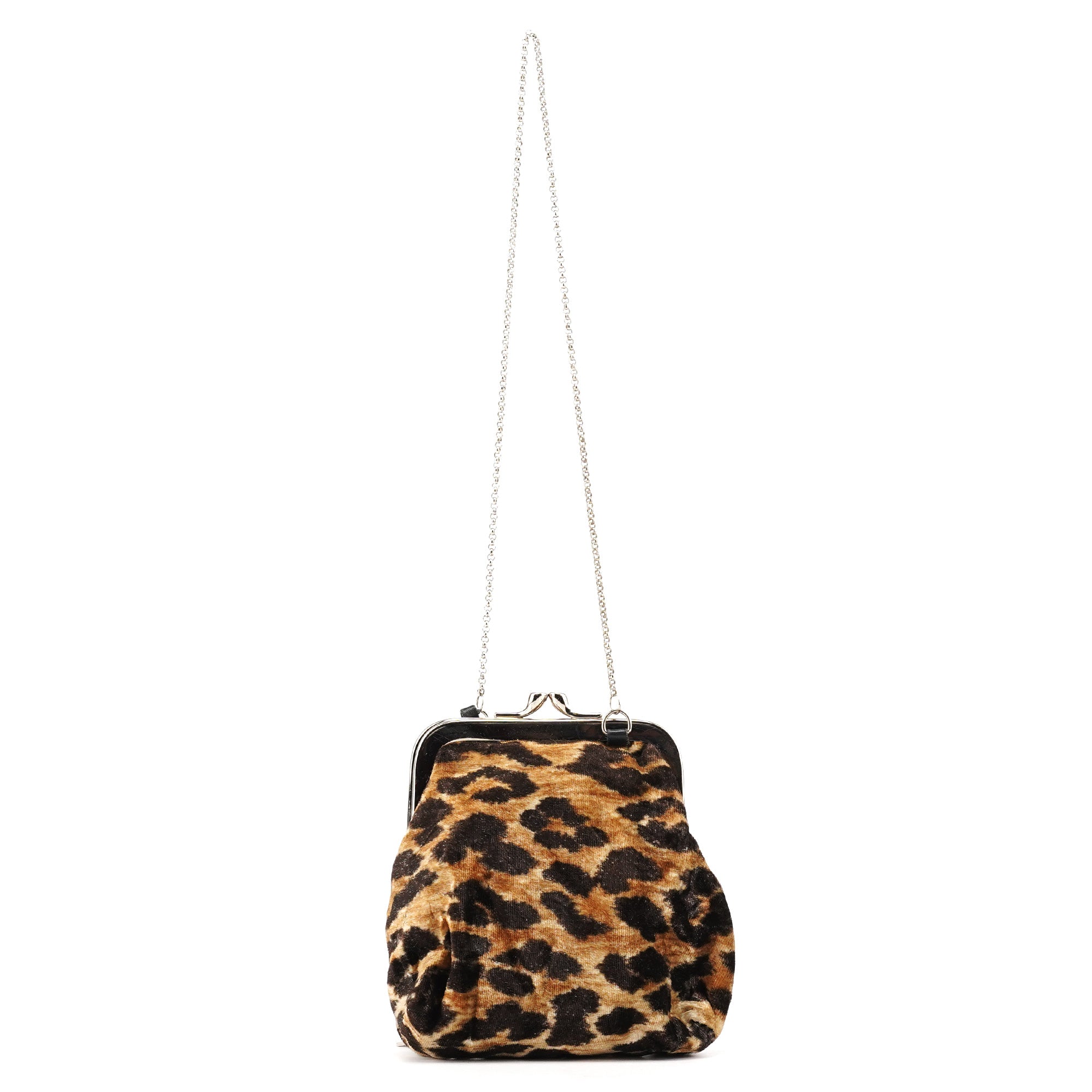 Leopard Velvet Mini Clutch Shoulder Bag