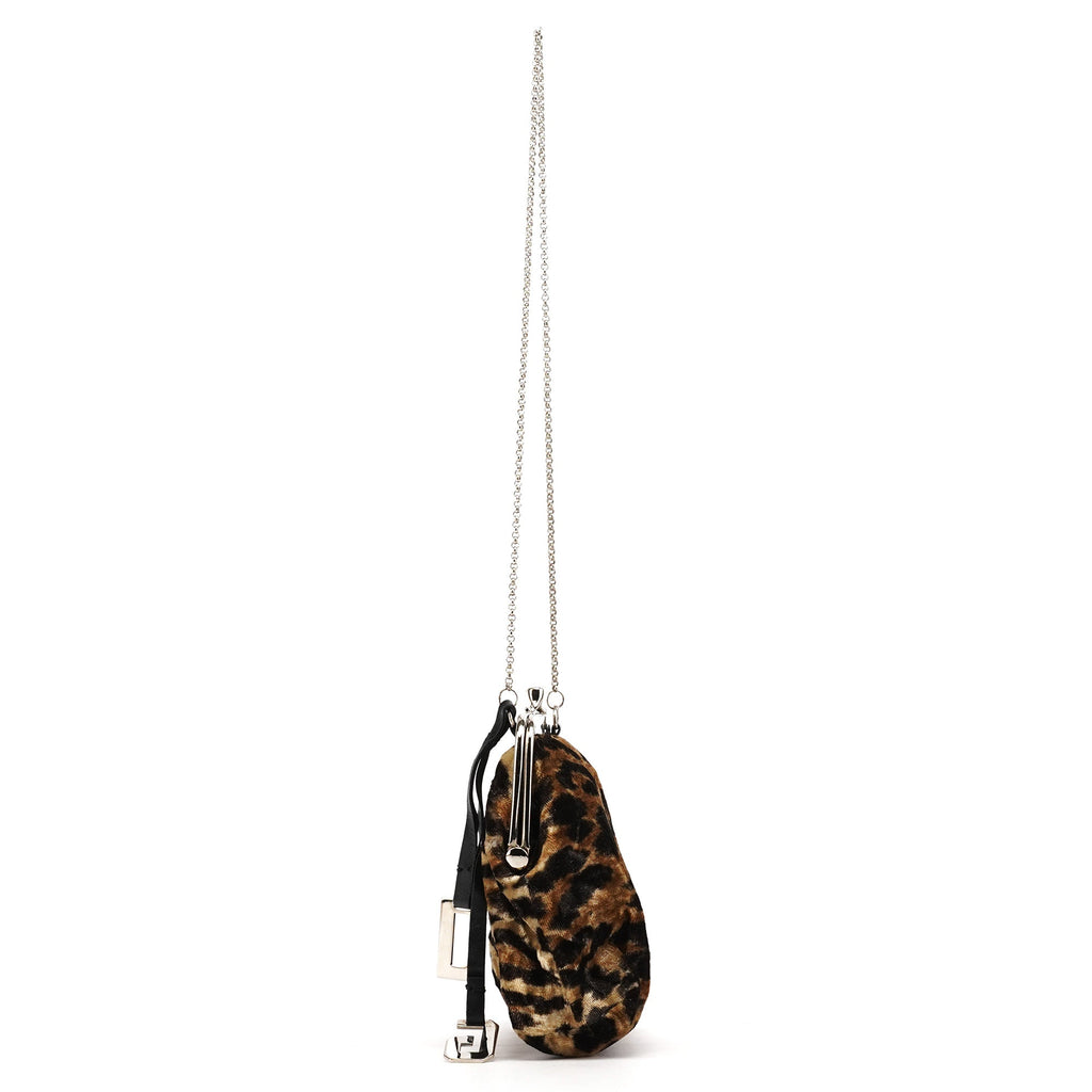 Leopard Velvet Mini Clutch Shoulder Bag
