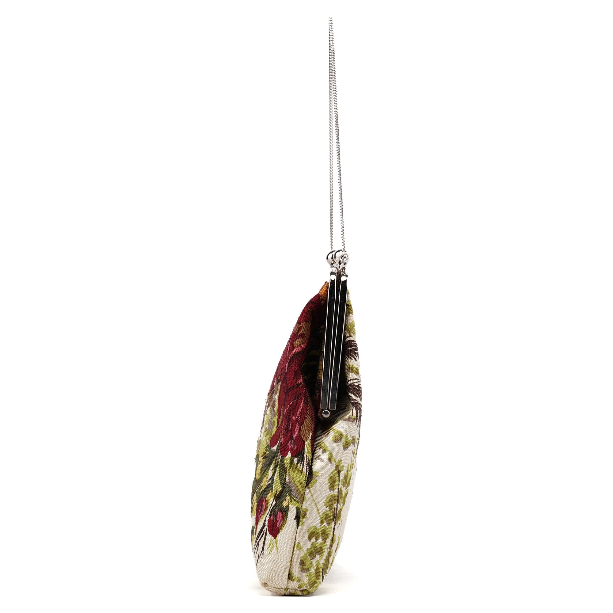 Linen Floral Clutch Handbag