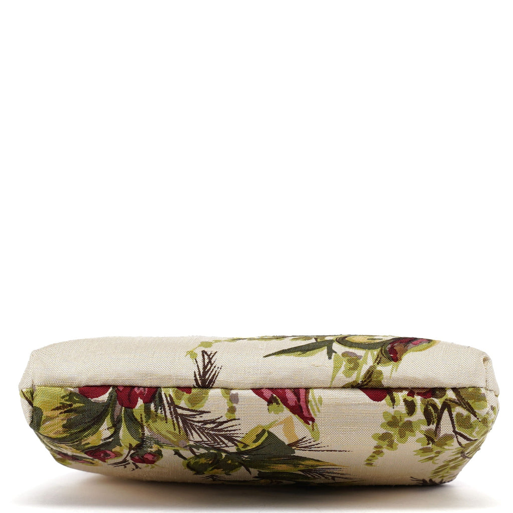 Linen Floral Clutch Handbag