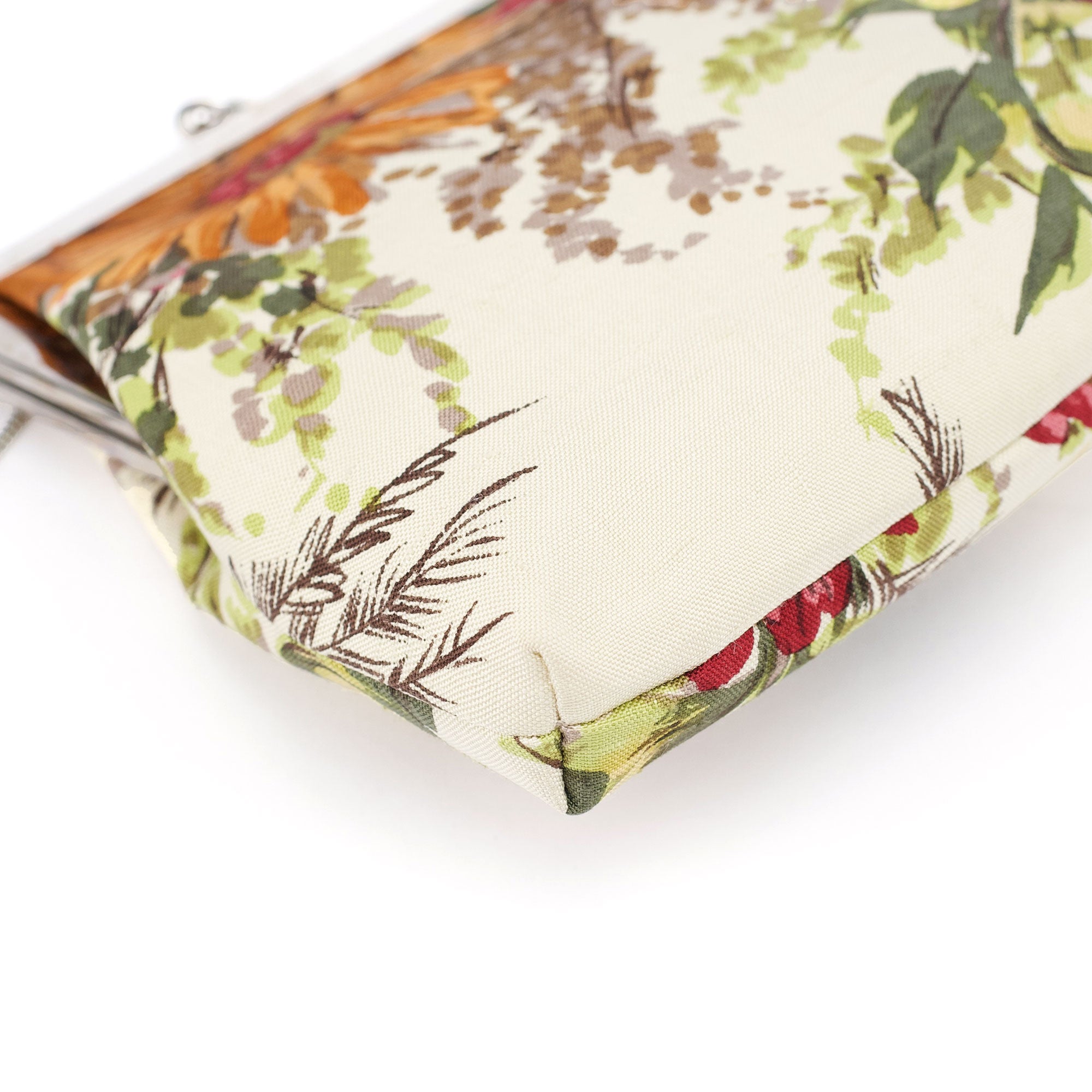 Linen Floral Clutch Handbag