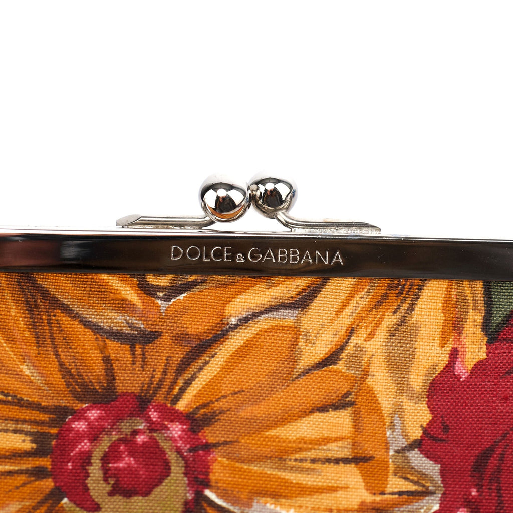 Linen Floral Clutch Handbag