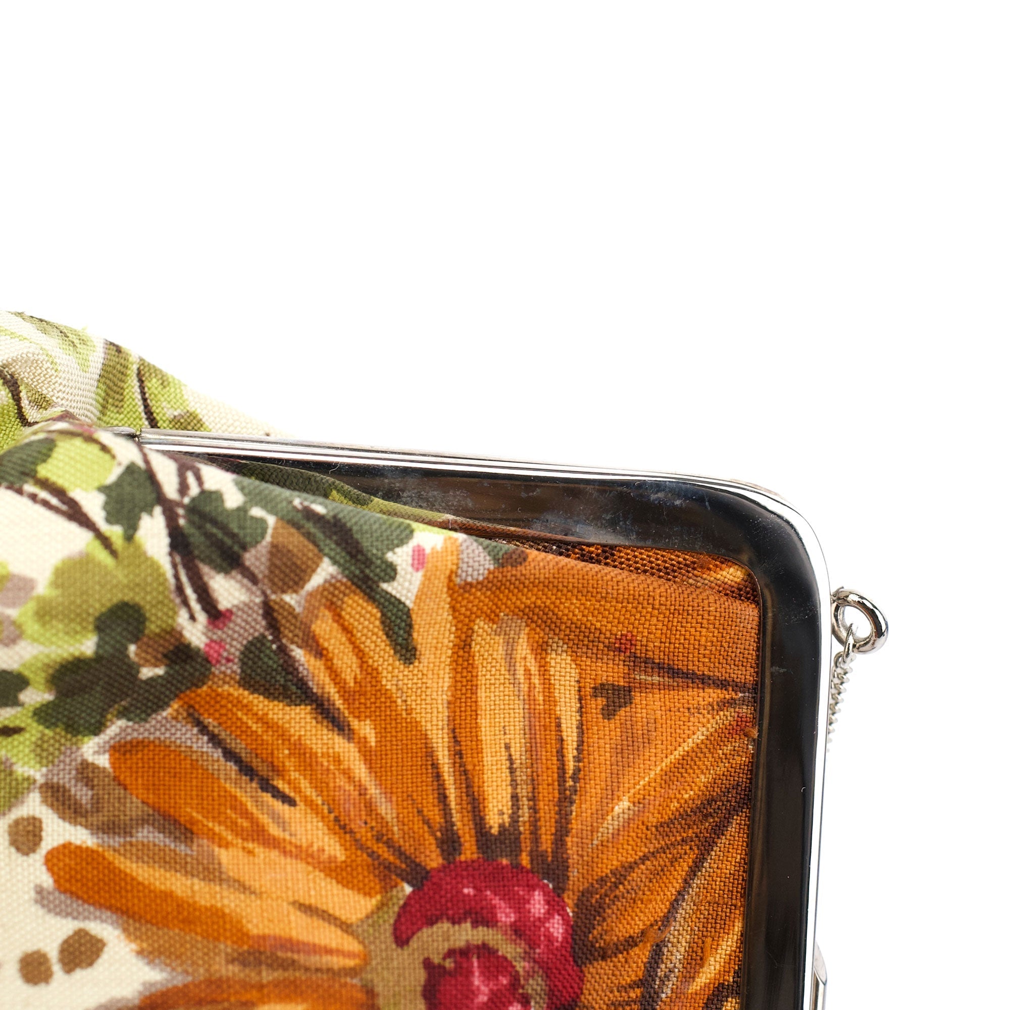 Linen Floral Clutch Handbag
