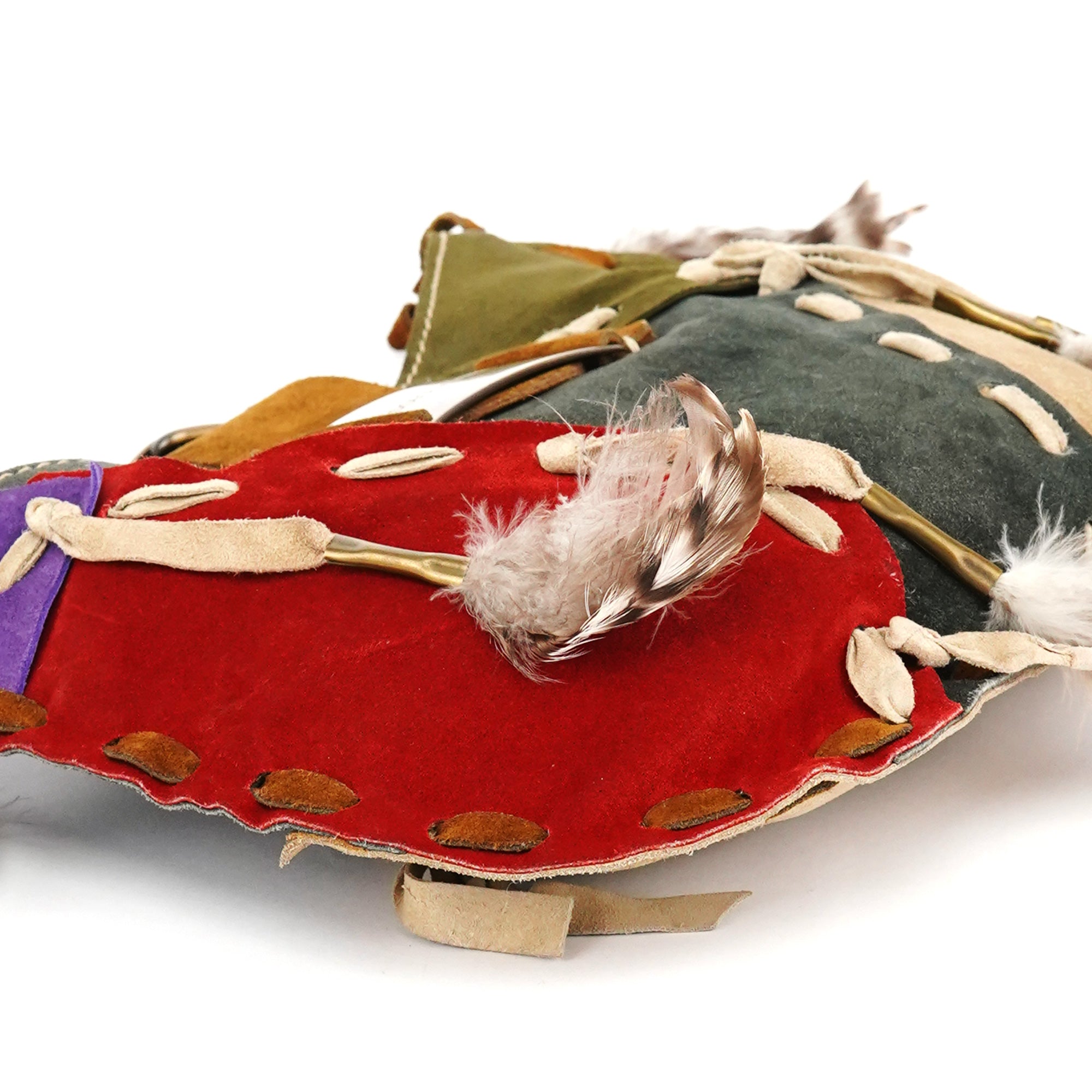 Multicolour Suede Feather Shoulder Bag