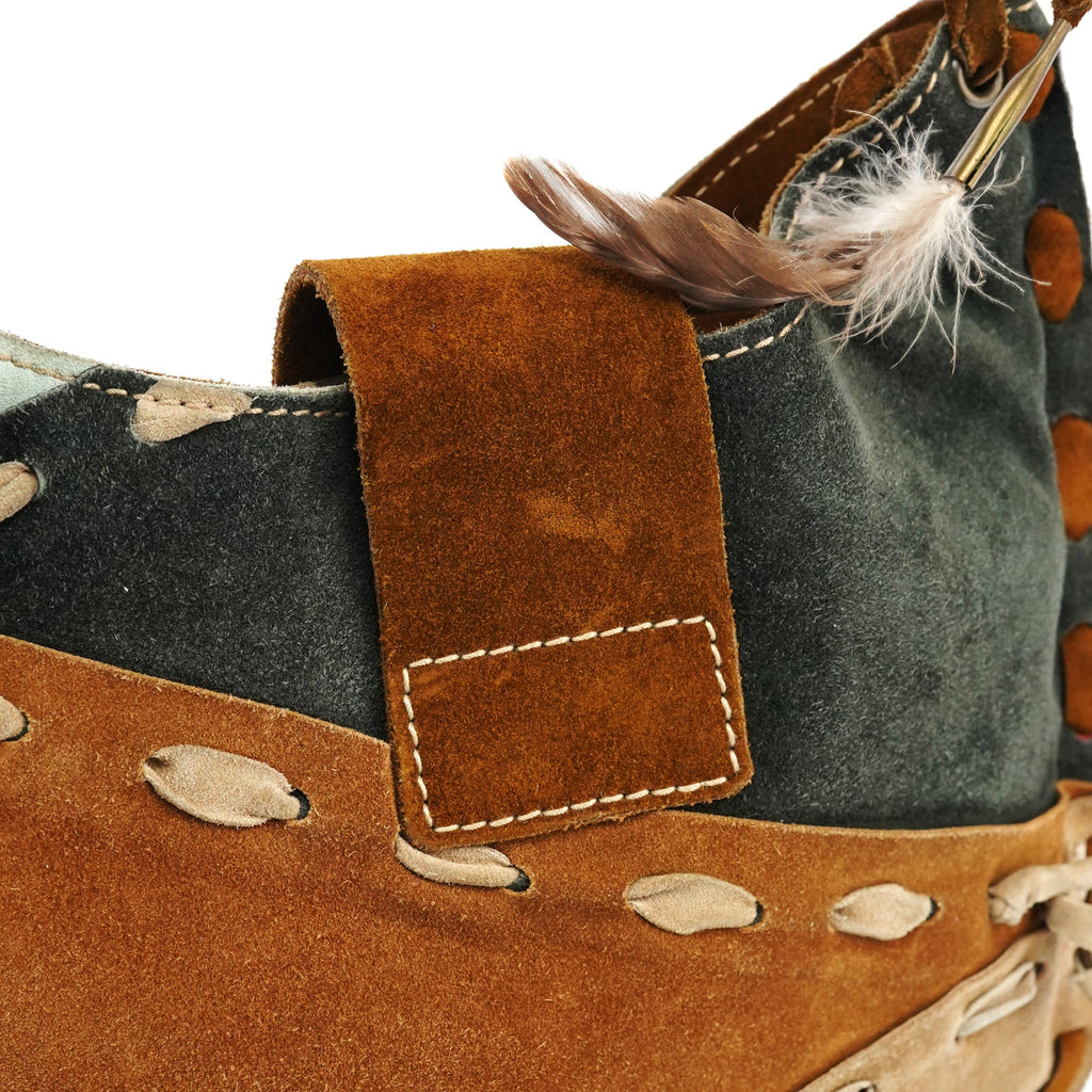 Multicolour Suede Feather Shoulder Bag