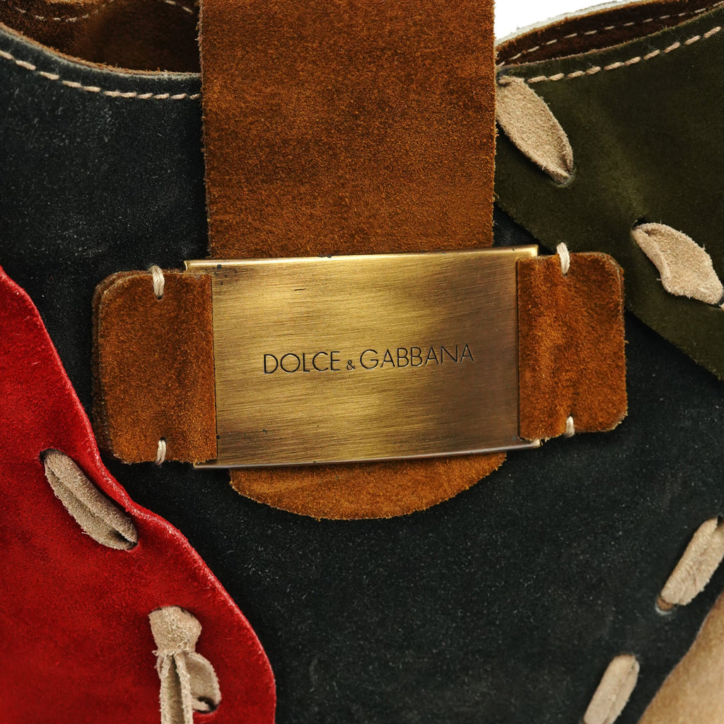 Multicolour Suede Feather Shoulder Bag