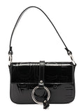 Patent Leather Embossed Mini Hobo Bag