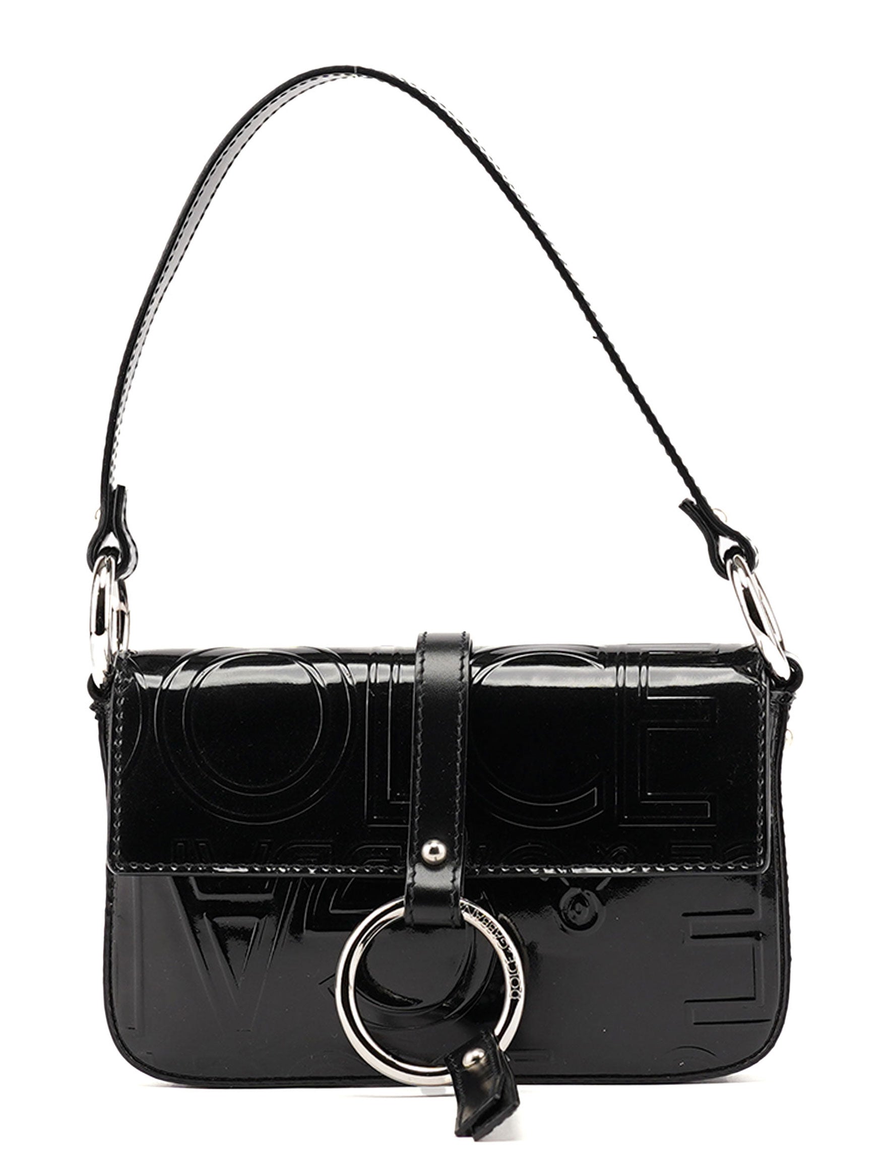 Patent Leather Embossed Mini Hobo Bag