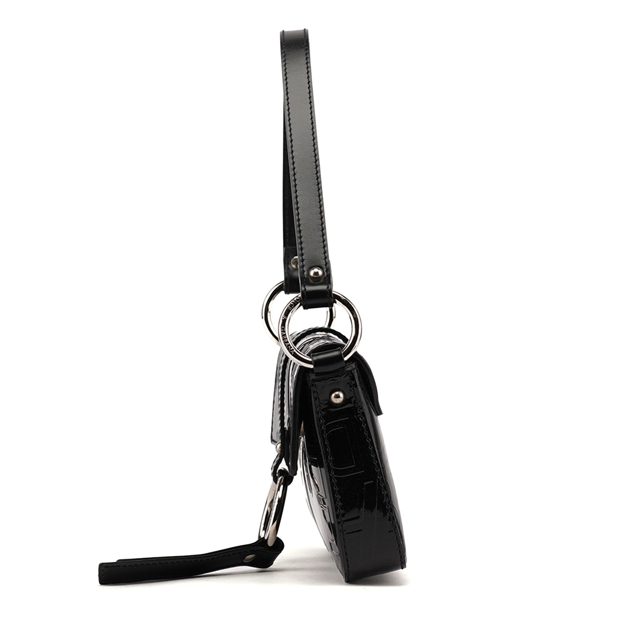 Patent Leather Embossed Mini Hobo Bag