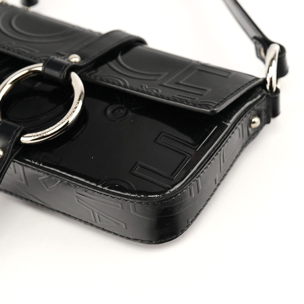 Patent Leather Embossed Mini Hobo Bag