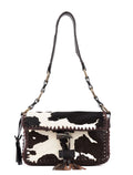 White Brown Ponyhair Fur Hobo Shoulder Bag