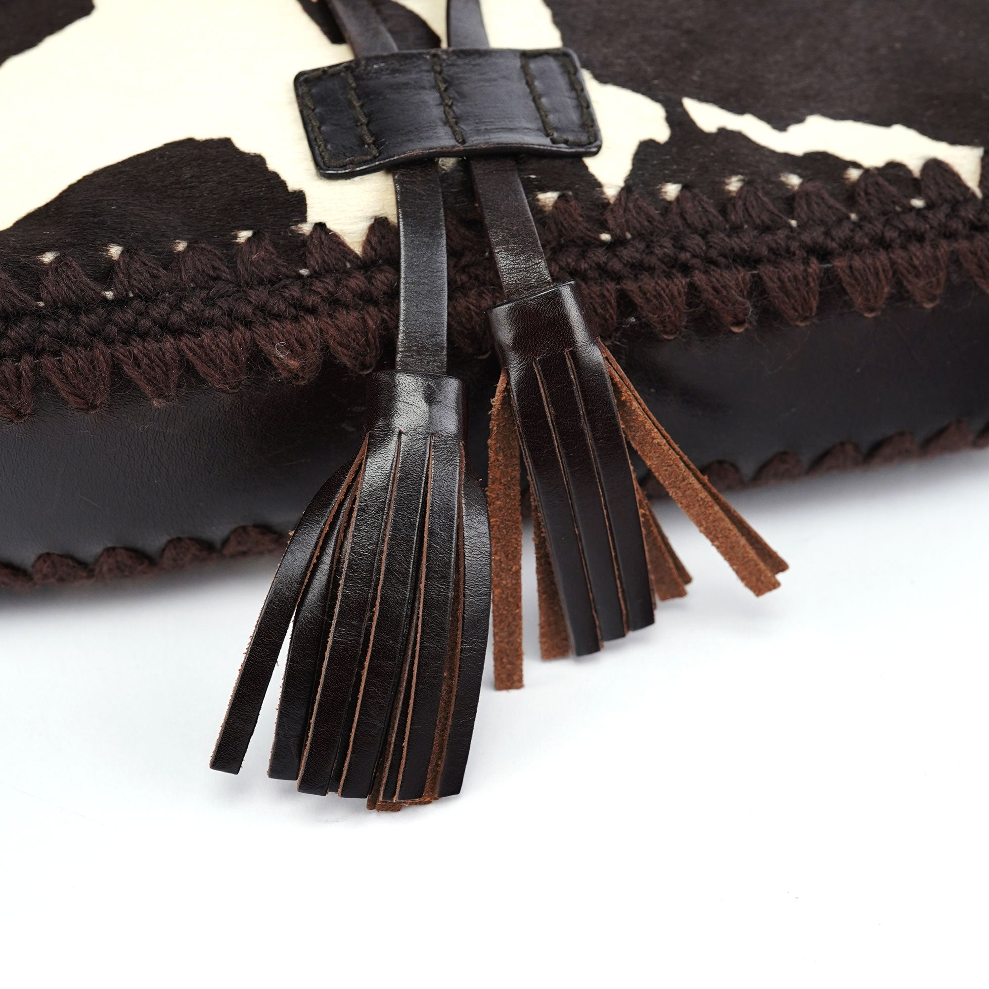 White Brown Ponyhair Fur Hobo Shoulder Bag
