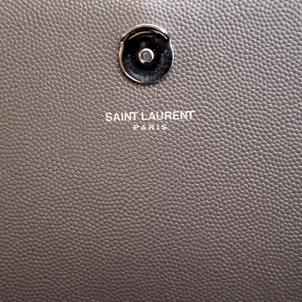 YVES SAINT LAURENT Kate Leather Shoulder Bag Gray