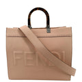 FENDI Sunshine Medium Full Grain Shopper Tote Beige