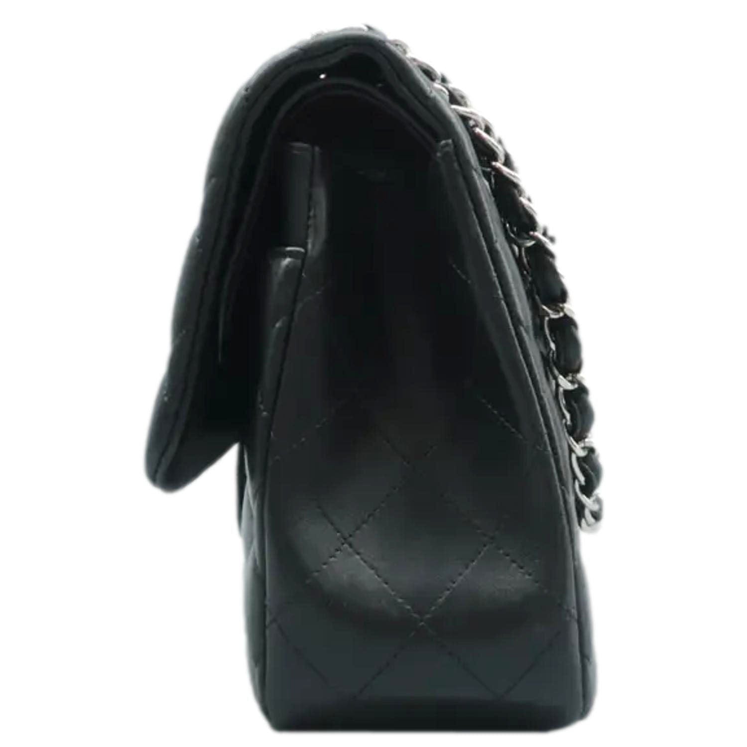 CHANEL Jumbo Classic Double Flap Quilted Leather Shoulder Bag Black
