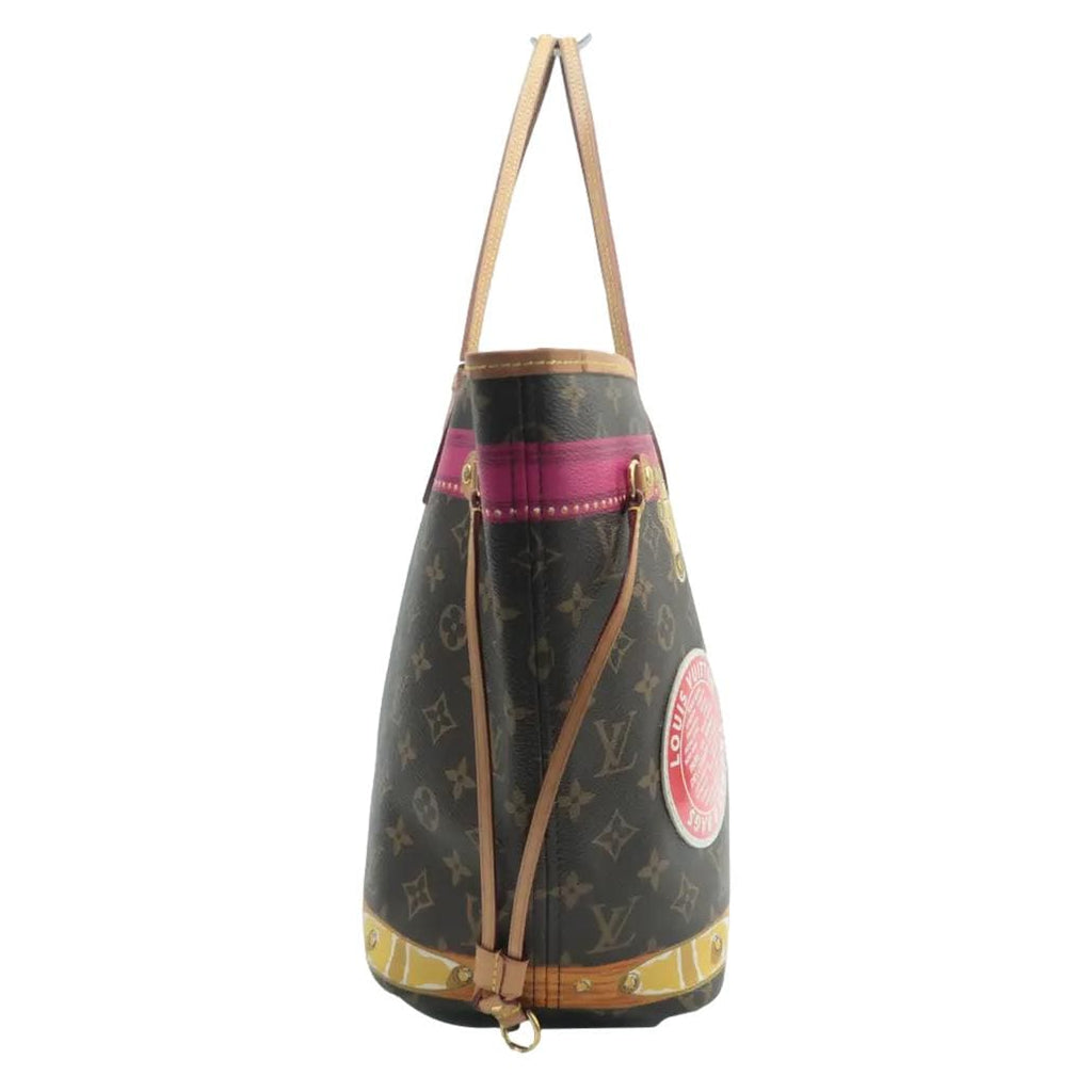 LOUIS VUITTON Neverfull MM Monogram Canvas Tote Bag Brown
