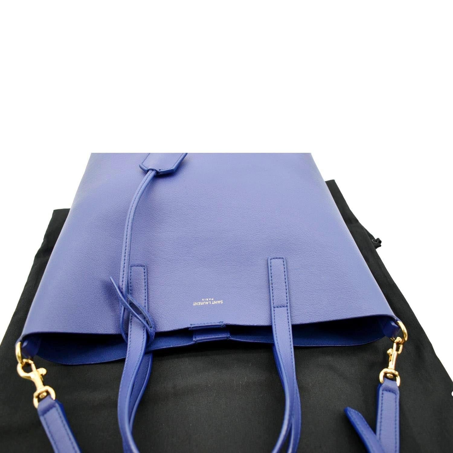 YVES SAINT LAURENT Toy Supple Leather Shopping Tote Bag Purple