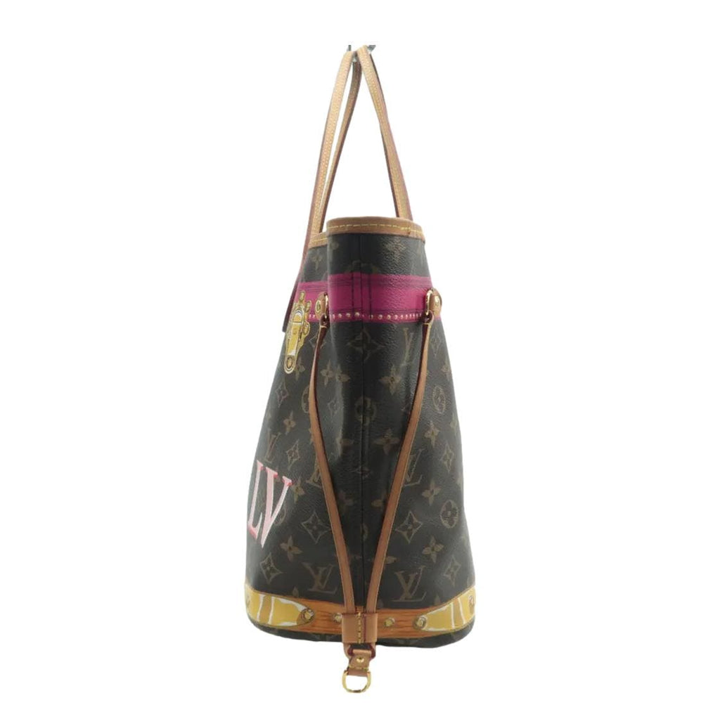 LOUIS VUITTON Neverfull MM Monogram Canvas Tote Bag Brown