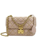 Christian Dior Dioraddict Studded Leather Crossbody Bag Light Pink