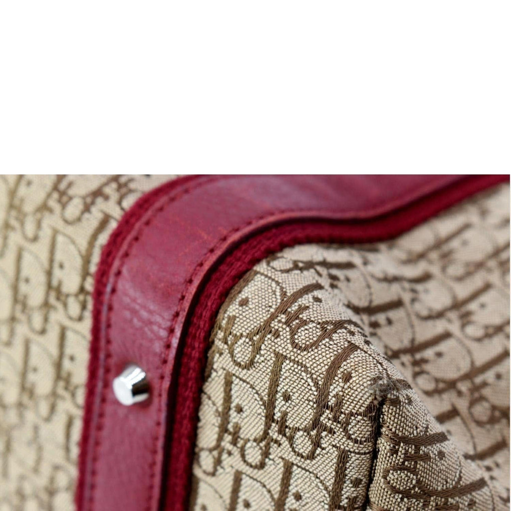 CHRISTIAN DIOR Street Chic Trotter Monogram Canvas Tote Bag Brown