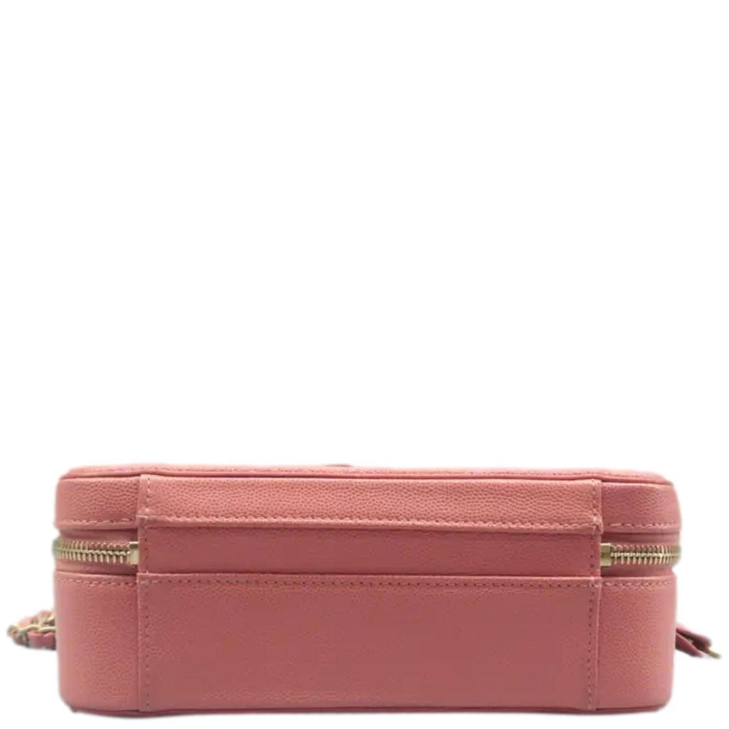 CHANEL Vanity Case Filigree CC Medium Caviar Quilted Shoulder Bag Pink