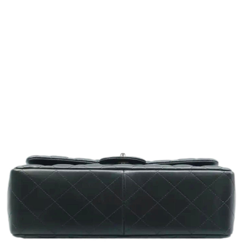 CHANEL Jumbo Classic Double Flap Quilted Leather Shoulder Bag Black