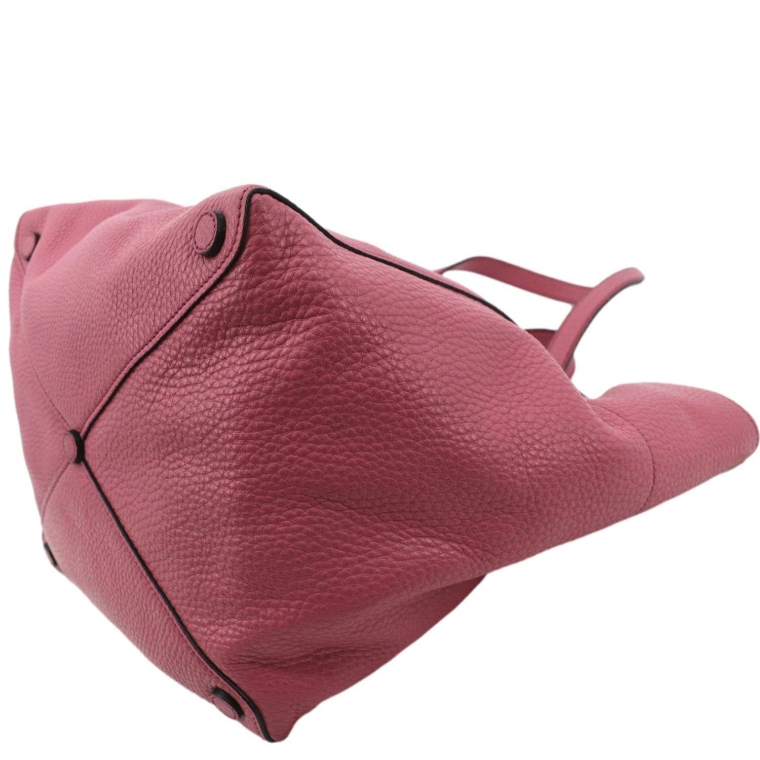 PRADA Vitello Daino Leather Shopper Tote Bag Pink