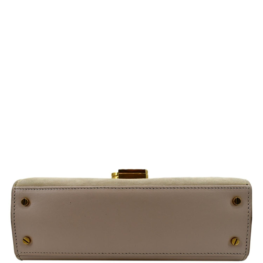 YVES SAINT LAURENT Cassandra Mini Calfskin Leather Shoulder Bag Cream