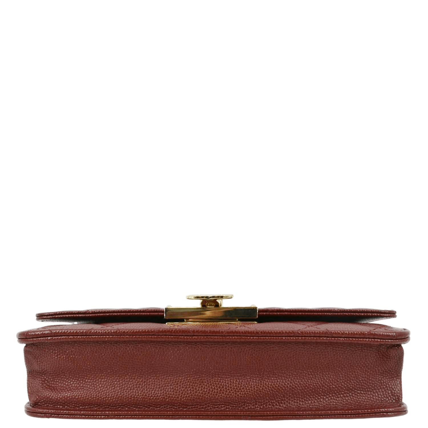 CHANEL Golden Class Quilted Caviar Leather Wallet on Chain Bag Maroon