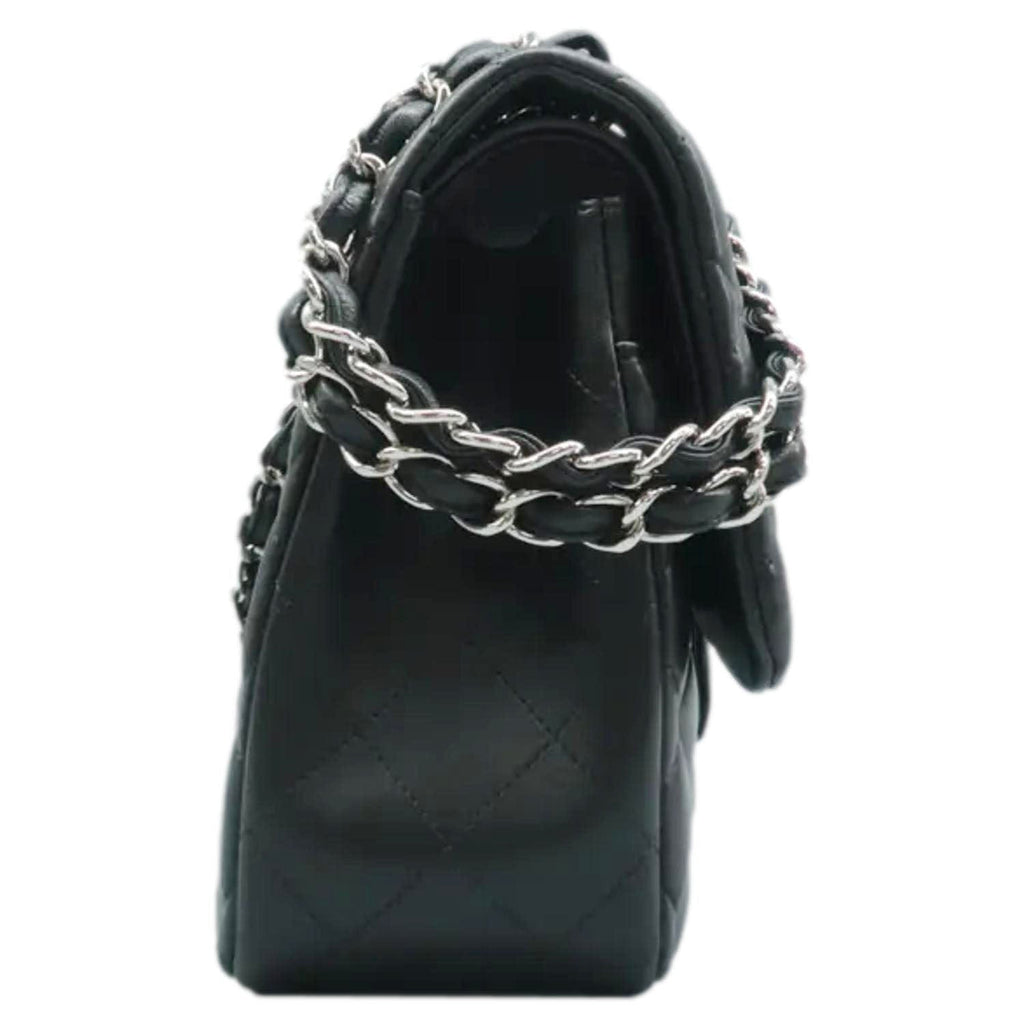 CHANEL Jumbo Classic Double Flap Quilted Leather Shoulder Bag Black