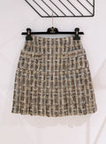 Chanel Rome series tweed pleated skirt from catwalk