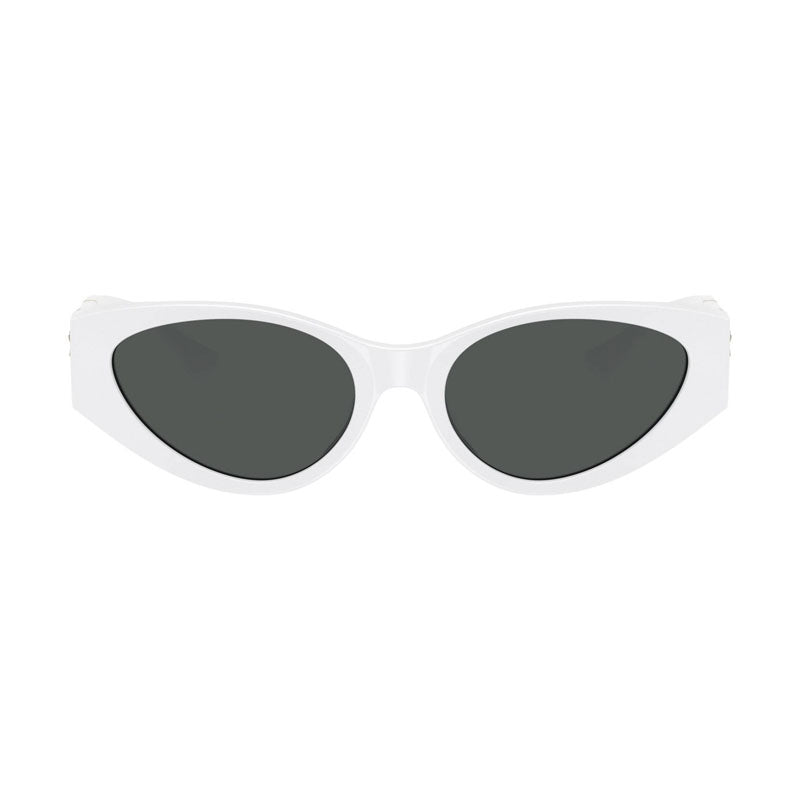 Versace Sunglasses Cat Eye Full Rim, White Frame and Dark Grey Lens VE4454314/87
