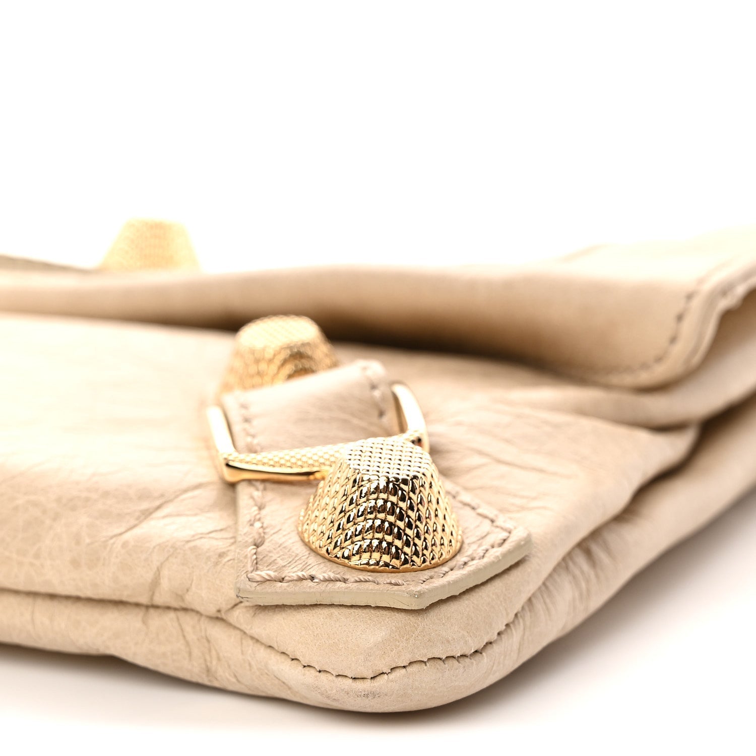 Agneau Giant 21 Gold Hardware Envelope Clutch Sahara